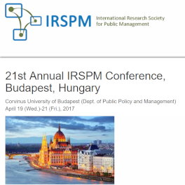 Titelblatt International Research Society for Public Management (IRSPM)